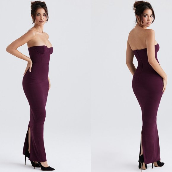 House of CB 'Lucia' Grape Starpless Corset Maxi Dress NWOT - Picture 4 of 8